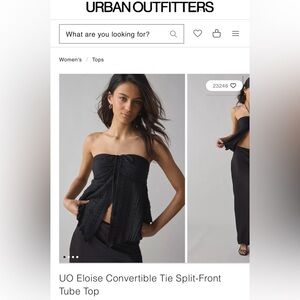 Urban Outfitters Black Convertible Tube Top